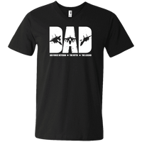 Load image into Gallery viewer, Designs by MyUtopia Shout Out:Air Force Dad Men&#39;s Printed V-Neck T-Shirt,S / Black,Adult Unisex Vneck Tee

