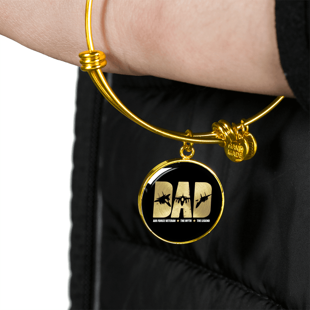 Designs by MyUtopia Shout Out:Air Force Dad Personalized Engravable Keepsake Bangle Bracelet