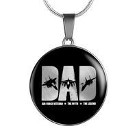 Load image into Gallery viewer, Designs by MyUtopia Shout Out:Air Force Dad Personalized Engravable Keepsake Necklace,Silver / No,Necklace
