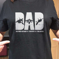 Load image into Gallery viewer, Designs by MyUtopia Shout Out:Air Force Dad Unisex Cotton T-Shirt
