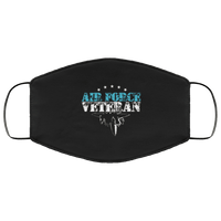 Load image into Gallery viewer, Designs by MyUtopia Shout Out:Air Force Veteran Adult Fabric Face Mask with Elastic Ear Loops,3 Layer Fabric Face Mask / Black / Adult,Fabric Face Mask
