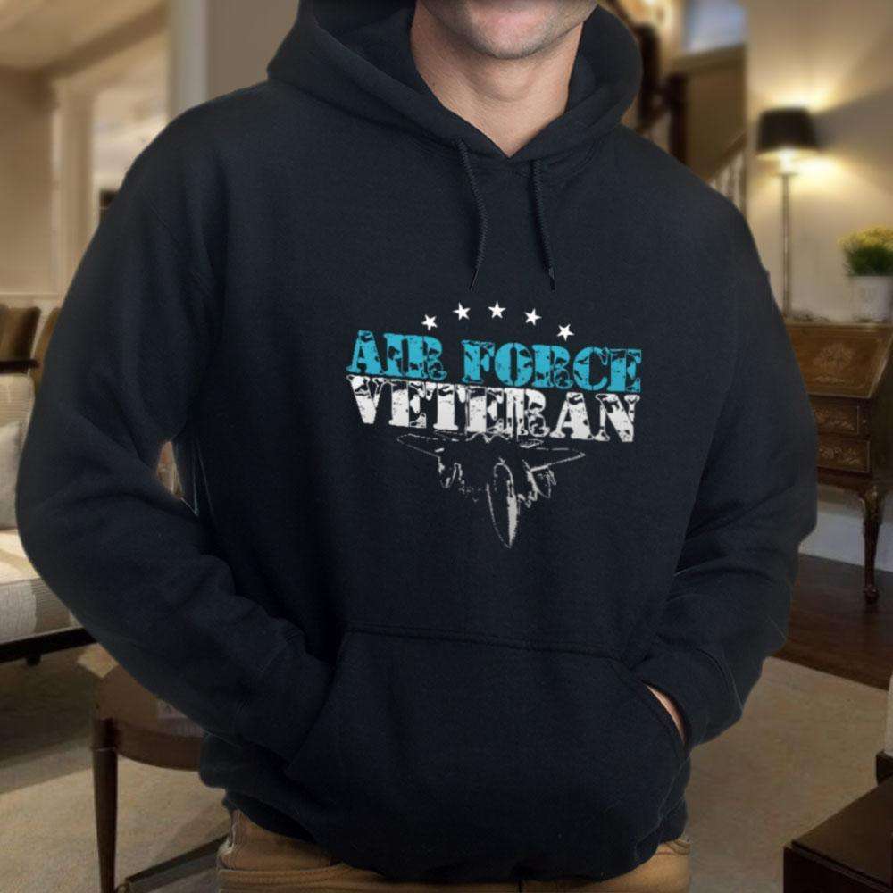 Designs by MyUtopia Shout Out:Air Force Veteran Core Fleece Pullover Hoodie