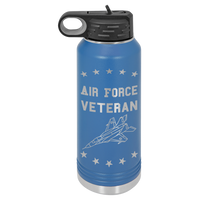 Load image into Gallery viewer, Designs by MyUtopia Shout Out:Air Force Veteran Custom Engraved Personalized 32 oz Polar Camel Water Bottle - Stainless Steel,Royal / 32oz,Polar Camel - 32oz Water Bottle
