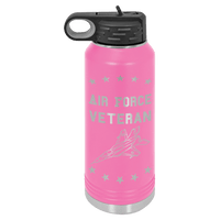 Load image into Gallery viewer, Designs by MyUtopia Shout Out:Air Force Veteran Custom Engraved Personalized 32 oz Polar Camel Water Bottle - Stainless Steel,Pink / 32oz,Polar Camel - 32oz Water Bottle
