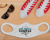 Load image into Gallery viewer, Designs by MyUtopia Shout Out:Air Force Veteran Flat Fabric Face Scarf / Bandana / Face Mask,Athletic Heather / Small - Youth,Fabric Face Mask
