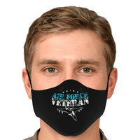 Load image into Gallery viewer, Designs by MyUtopia Shout Out:Air Force Veteran USAF Jet Fitted Face Mask with Adjustable Ear Loops
