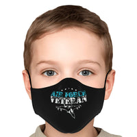 Load image into Gallery viewer, Designs by MyUtopia Shout Out:Air Force Veteran USAF Jet Fitted Face Mask with Adjustable Ear Loops
