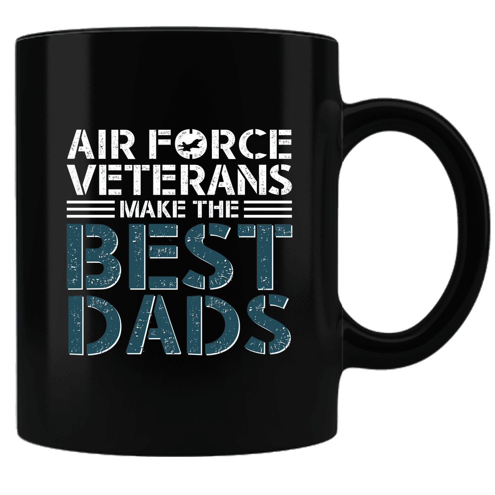 Designs by MyUtopia Shout Out:Air Force Veterans Make The Best Dads Black Ceramic Coffee Mug,Black,Ceramic Coffee Mug