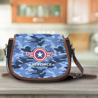 Load image into Gallery viewer, Designs by MyUtopia Shout Out:Air Force Wings Canvas Saddlebag Style Crossbody Purse
