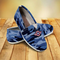 Load image into Gallery viewer, Designs by MyUtopia Shout Out:Air Force Wings Casual Canvas Slip on Shoes Women&#39;s Flats,US6 (EU36) / Blue Camo,Slip on Flats
