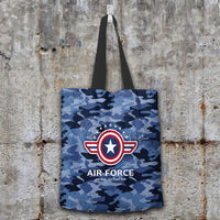 Load image into Gallery viewer, Designs by MyUtopia Shout Out:Air Force Wings Fabric Totebag Reusable Shopping Tote
