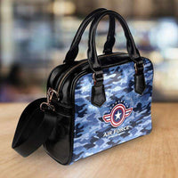 Load image into Gallery viewer, Designs by MyUtopia Shout Out:Air Force Wings Faux Leather Handbag with Shoulder Strap
