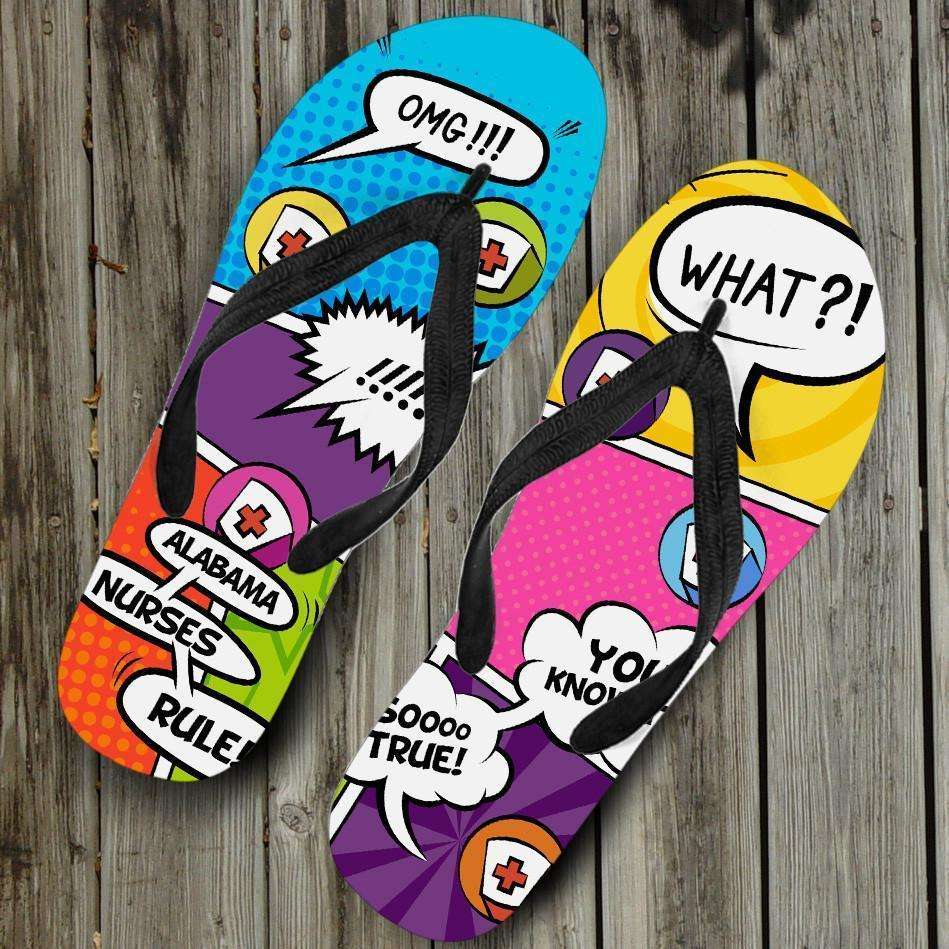 Designs by MyUtopia Shout Out:Alabama Comic Nurse Flip-Flops