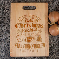 Load image into Gallery viewer, Designs by MyUtopia Shout Out:Alabama Football Christmas Engraved Cutting Board,6″ X 9″ / Maple,Cutting Board
