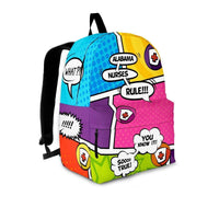 Load image into Gallery viewer, Designs by MyUtopia Shout Out:Alabama Nurses Rule! Comic Strip Backpack,Large (18 x 14 x 8 inches) / Adult (Ages 13+) / Multicolor,Backpacks
