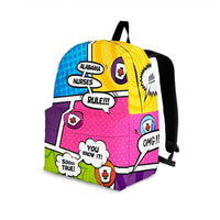 Load image into Gallery viewer, Designs by MyUtopia Shout Out:Alabama Nurses Rule! Comic Strip Backpack
