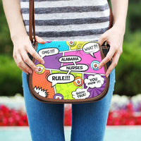 Load image into Gallery viewer, Designs by MyUtopia Shout Out:Alabama Nurses Rule! Comic Strip Canvas Saddlebag Style Crossbody Bag
