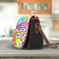 Load image into Gallery viewer, Designs by MyUtopia Shout Out:Alabama Nurses Rule! Comic Strip Canvas Saddlebag Style Crossbody Bag
