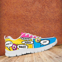 Load image into Gallery viewer, Designs by MyUtopia Shout Out:Alabama Nurses Rule! Comic Strip Design Running Shoes

