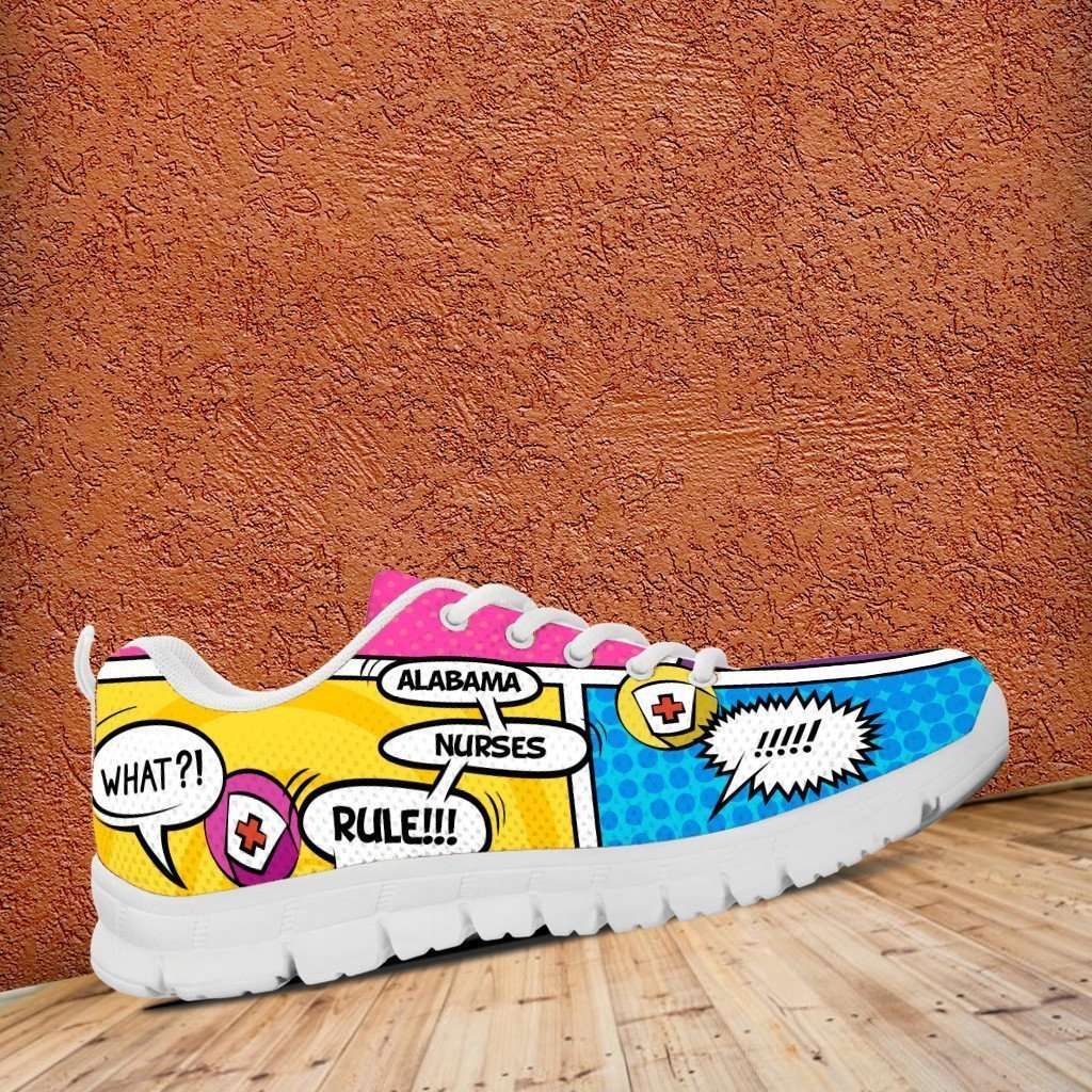 Alabama Nurses Rule! Comic Strip Design Running Shoes  display picture 3