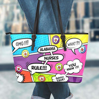 Load image into Gallery viewer, Designs by MyUtopia Shout Out:Alabama Nurses Rule! Comic Strip Faux Leather Totebag Purse,Large (11 x 17 x 6) / Multicolor,tote bag purse

