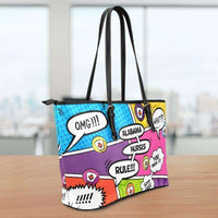 Load image into Gallery viewer, Designs by MyUtopia Shout Out:Alabama Nurses Rule! Comic Strip Faux Leather Totebag Purse

