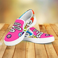 Load image into Gallery viewer, Designs by MyUtopia Shout Out:Alabama Nurses Rule! Comic Strip Slip-on Shoes,Women&#39;s / Women&#39;s US6 (EU36) / Multicolor,Slip on sneakers
