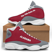 Load image into Gallery viewer, Designs by MyUtopia Shout Out:Alabama The Tide Rolls On Basketball Fan Microfiber Leather Hightop Sneakers,Women / 5 / Red,Leather Hightop Sneakers
