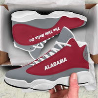 Load image into Gallery viewer, Designs by MyUtopia Shout Out:Alabama The Tide Rolls On Basketball Fan Microfiber Leather Hightop Sneakers
