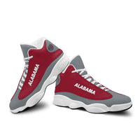 Load image into Gallery viewer, Designs by MyUtopia Shout Out:Alabama The Tide Rolls On Basketball Fan Microfiber Leather Hightop Sneakers
