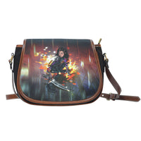 Load image into Gallery viewer, Designs by MyUtopia Shout Out:Alita Battle Angel Canvas Saddlebag Style Crossbody Purse

