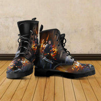 Load image into Gallery viewer, Designs by MyUtopia Shout Out:Alita Battle Angel Faux Leather 7 Eye Lace-up Boots,Men&#39;s / Mens US5 (EU38) / Black,Lace-up Boots
