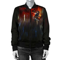 Load image into Gallery viewer, Designs by MyUtopia Shout Out:Alita Battle Angel Women&#39;s Bomber Jacket,S / Black,Bomber Jacket
