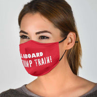Load image into Gallery viewer, Designs by MyUtopia Shout Out:All Aboard The Trump Train Adult Fabric Face Mask with Elastic Ear Loops
