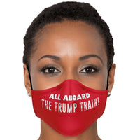 Load image into Gallery viewer, Designs by MyUtopia Shout Out:All Aboard The Trump Train Fitted Face Mask w. Adjustable Ear Loops
