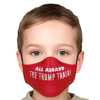 Load image into Gallery viewer, Designs by MyUtopia Shout Out:All Aboard The Trump Train Fitted Face Mask w. Adjustable Ear Loops
