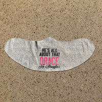 Load image into Gallery viewer, Designs by MyUtopia Shout Out:All About That Grace Fabric Face Covering / Face Mask,Athletic Heather,Fabric Face Mask
