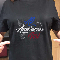 Load image into Gallery viewer, Designs by MyUtopia Shout Out:All American Girl Adult Unisex T-Shirt
