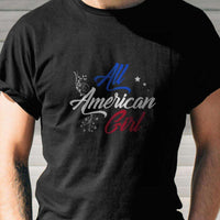 Load image into Gallery viewer, Designs by MyUtopia Shout Out:All American Girl Adult Unisex T-Shirt
