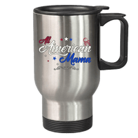 Load image into Gallery viewer, Designs by MyUtopia Shout Out:All American Mama 14 oz Stainless Steel Travel Coffee Mug w. Twist Close Lid,Stainless / 14 oz,Travel Mug
