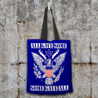Load image into Gallery viewer, Designs by MyUtopia Shout Out:All Gave Some Some Gave All Memorial Day Fabric Totebag Reusable Shopping Tote,Navy,Reusable Fabric Shopping Tote Bag
