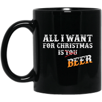 Load image into Gallery viewer, Designs by MyUtopia Shout Out:All I Want For Christmas Is Beer - Ceramic Coffee Mug - Black,Black / 11 oz,Apparel
