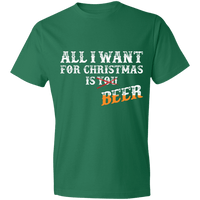 Load image into Gallery viewer, Designs by MyUtopia Shout Out:All I Want For Christmas Is Beer - Lightweight Unisex T-Shirt,Kelly Green / S,Adult Unisex T-Shirt
