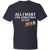 Load image into Gallery viewer, Designs by MyUtopia Shout Out:All I Want For Christmas Is Beer - Lightweight Unisex T-Shirt,Navy / S,Adult Unisex T-Shirt
