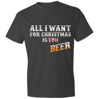 Load image into Gallery viewer, Designs by MyUtopia Shout Out:All I Want For Christmas Is Beer - Lightweight Unisex T-Shirt,Smoke / S,Adult Unisex T-Shirt

