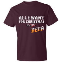 Load image into Gallery viewer, Designs by MyUtopia Shout Out:All I Want For Christmas Is Beer - Lightweight Unisex T-Shirt,Maroon / S,Adult Unisex T-Shirt
