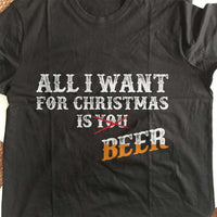 Load image into Gallery viewer, Designs by MyUtopia Shout Out:All I Want For Christmas is Beer Adult Unisex T-Shirt
