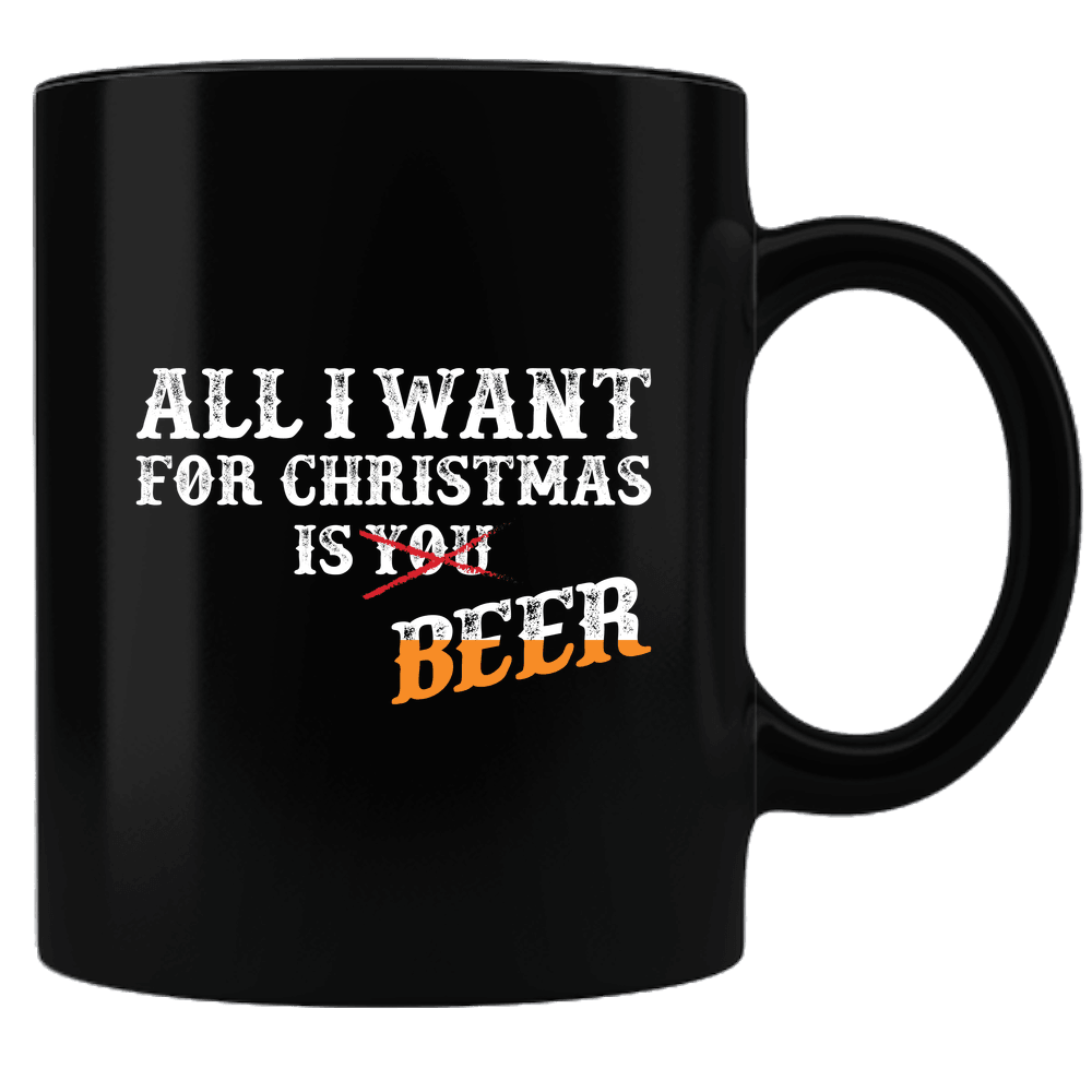 Designs by MyUtopia Shout Out:All I Want For Christmas is Beer Ceramic Black Coffee Mug,Default Title,Ceramic Coffee Mug
