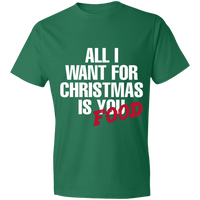 Load image into Gallery viewer, Designs by MyUtopia Shout Out:All I Want For Christmas Is Food - Lightweight Unisex T-Shirt,Kelly Green / S,Adult Unisex T-Shirt
