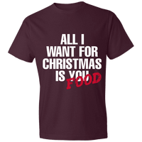 Load image into Gallery viewer, Designs by MyUtopia Shout Out:All I Want For Christmas Is Food - Lightweight Unisex T-Shirt,Maroon / S,Adult Unisex T-Shirt
